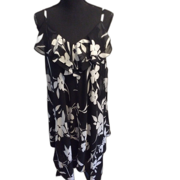 Plus size 18 Inc International Floral Ruffles Flowing Romantic Strap Dress - Picture 1 of 5